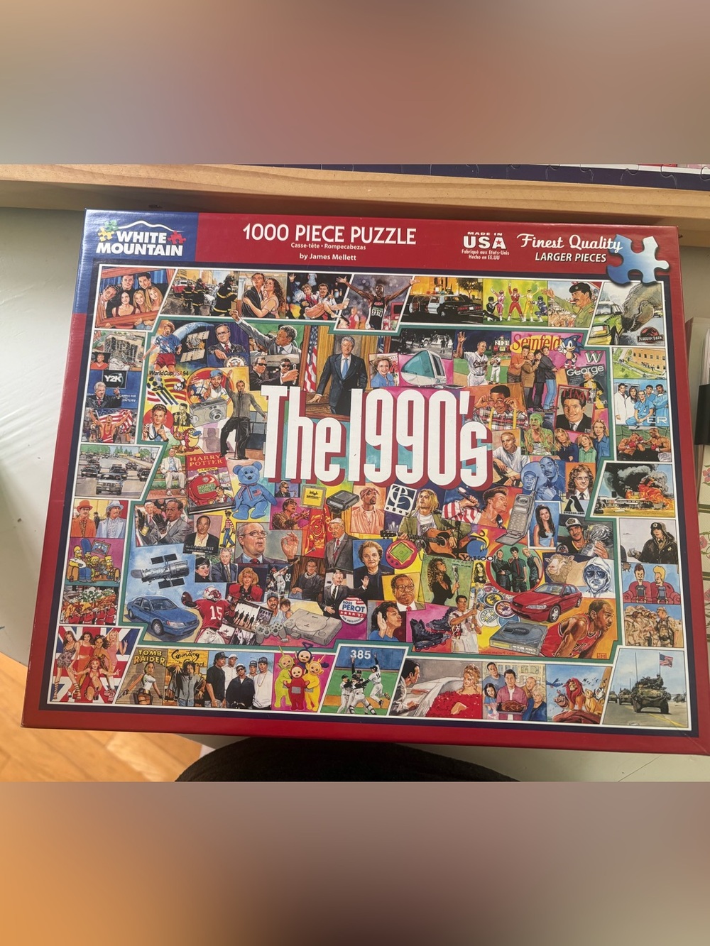 White Mountain 1990s Collage Puzzle - Red Box